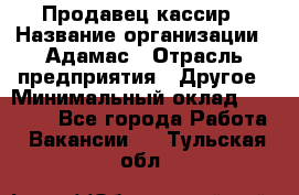 Продавец-кассир › Название организации ­ Адамас › Отрасль предприятия ­ Другое › Минимальный оклад ­ 26 500 - Все города Работа » Вакансии   . Тульская обл.